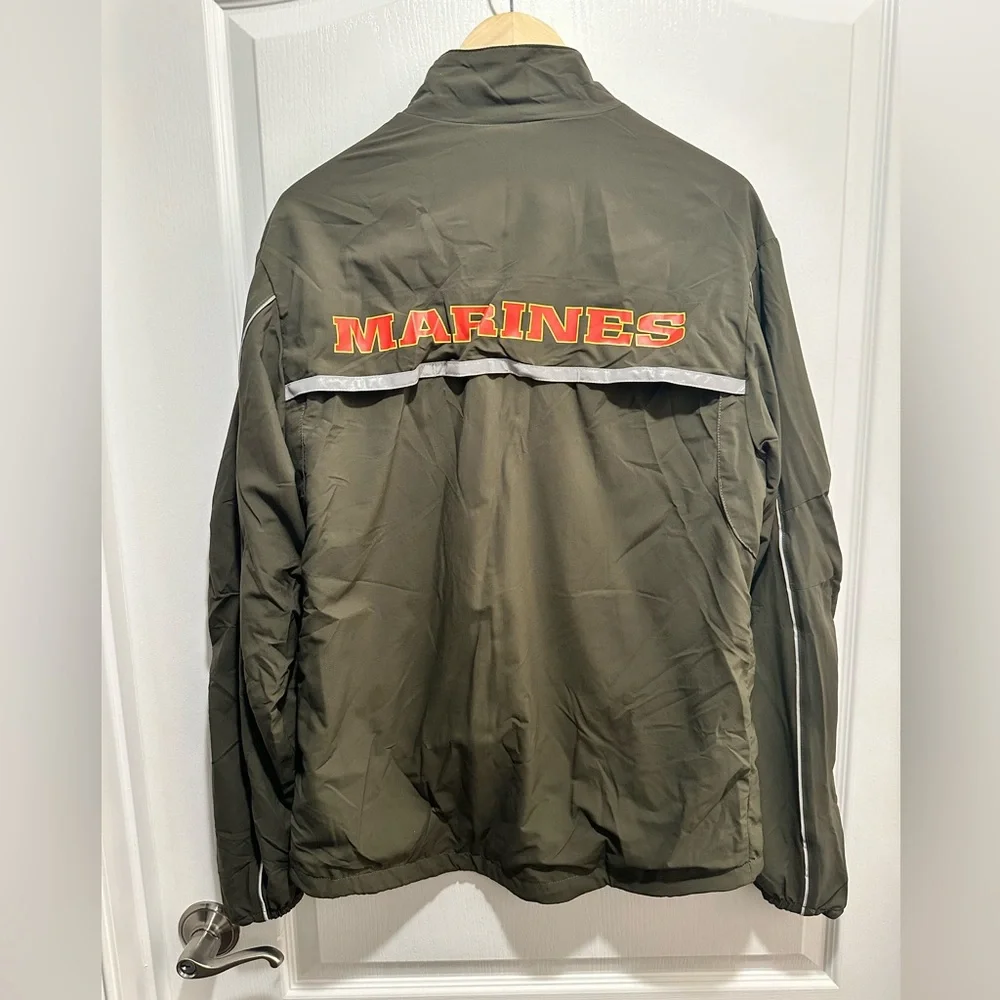 NEW BALANCE USMC US Marines Full Zip Reflective Jacket Sz Small-Long Made in USA